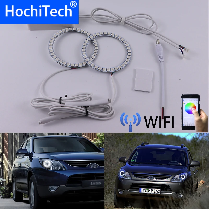 

Беспроводной RGB многоцветный светодиодный дневной свет с Wi-Fi Angel Eye, дневные ходосветильник огни DRL для Hyundai veracruz ix55 2007 2008 2009 2010 2011 2012