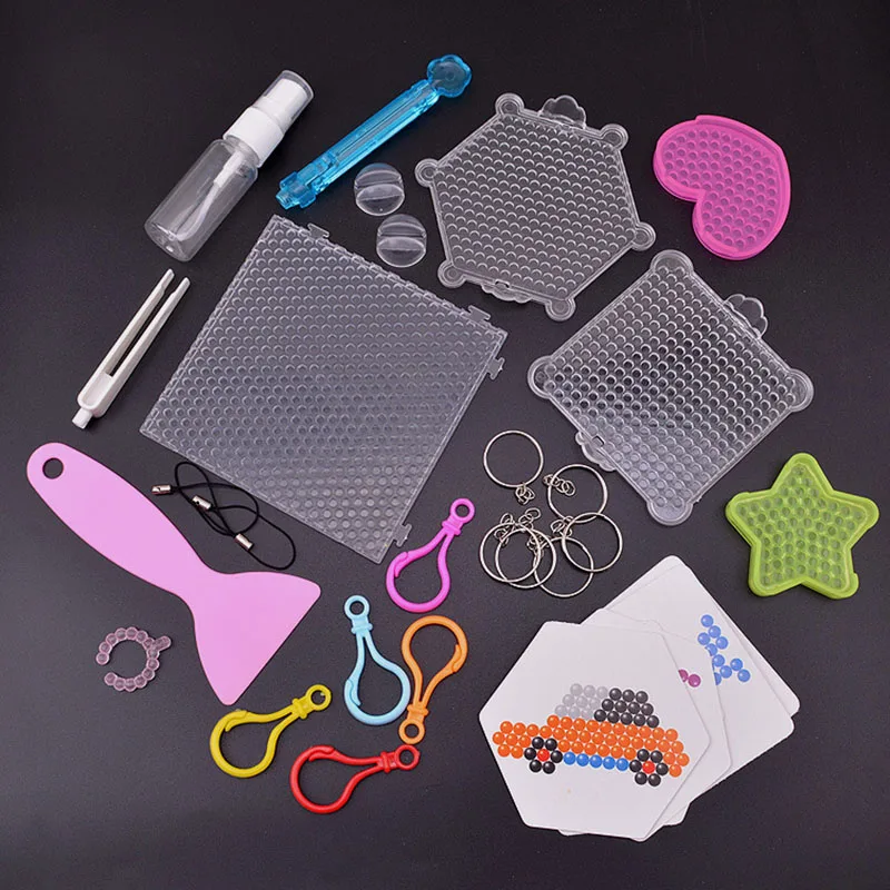 

Kids Perler Pegboard Water Bead Animal Molds Accessories Magic Bead Jigsaw 3D Puzzle Educational Toys DIY Children Magic Beads