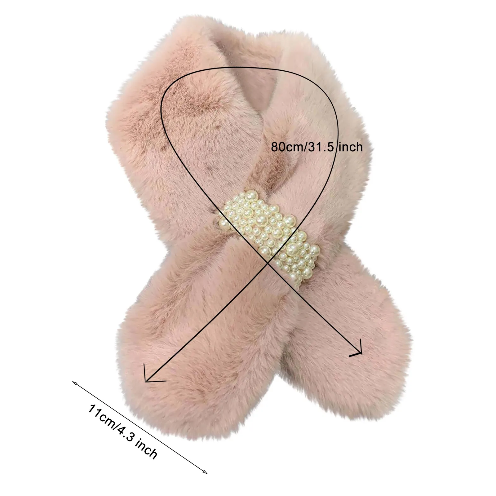

New Women Fashion Winter Faux Villus Scarf Loose Warm Loose Scarf Lady Causal Print Pearl Scarf Gifts Bufandas Invierno Mujer