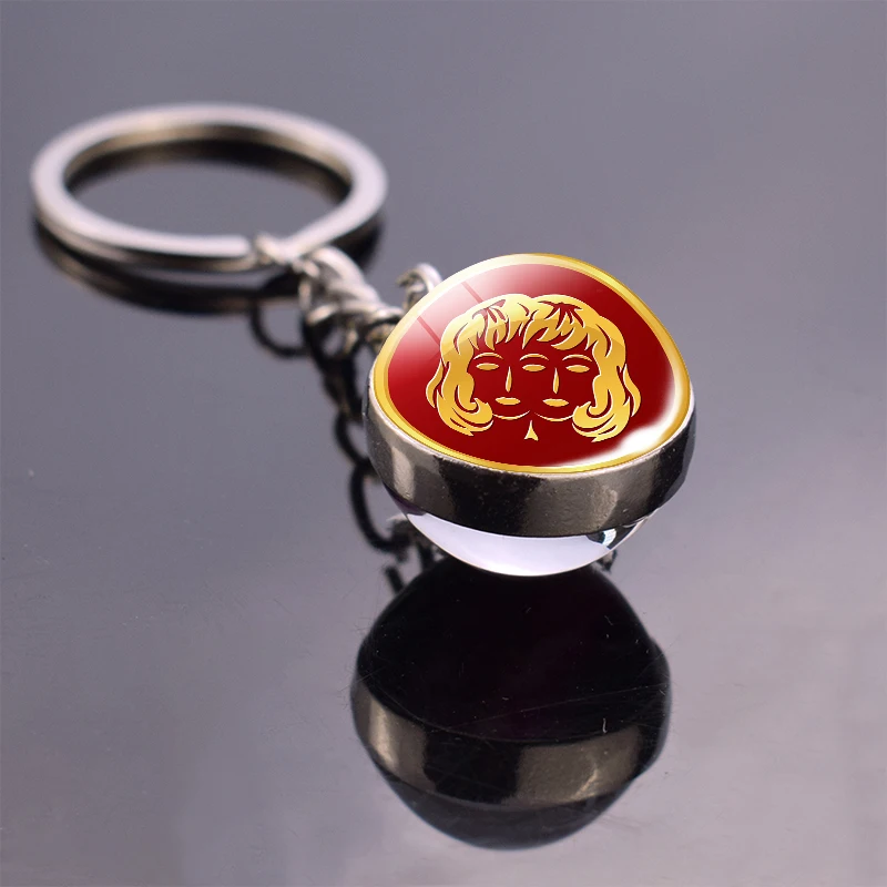 Брелок для ключей с 12 созвездиями весы Близнецы Девы рака Стрелец Телец Овен узор