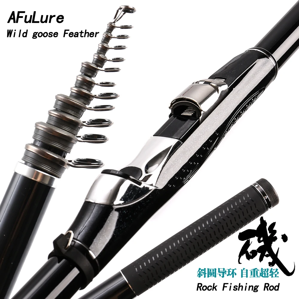 

AFuLure Rock Fishing Rod Super Light Long Section Seawater Rock Fishing 1.5# 3# Big Tilt Ring Carbon Telescopic Spinning Rods