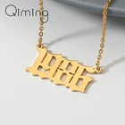 QIMING буквы D арабское ожерелье из нержавеющей стали мужское ювелирное изделие винтажное алфавитное золотое ожерелье с цепочкой кулон Подарок на годовщину