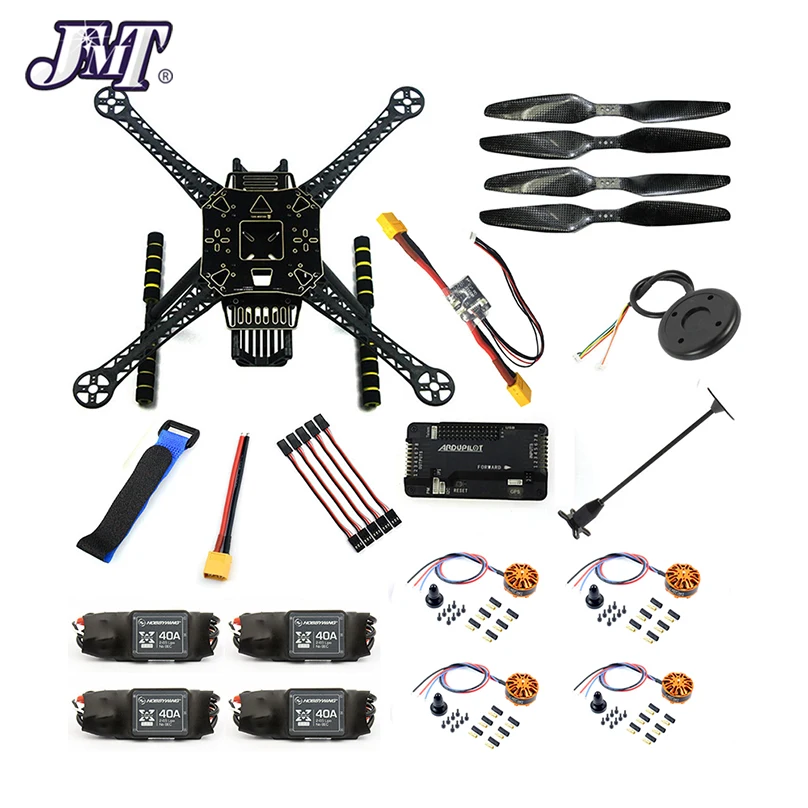 

JMT DIY 4-Axle RC FPV Drone S600 Frame Kit with APM 2.8 Flight Control 40A ESC 700KV Motor GPS7M XT60 Plug Accessory