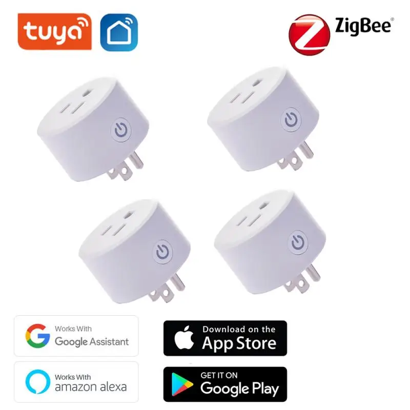 Смарт-розетка Tuya Zigbee Беспроводная розетка стандарта США 15 А | Обустройство дома