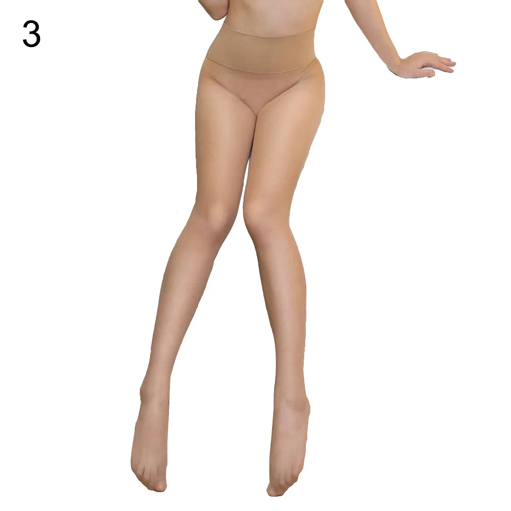 Пикантные женские тонкие прозрачные блестящие колготки с высокой талией