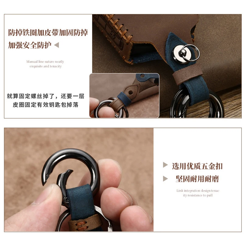 

Leather Car Remote Key Fob Shell Cover Case for Land Rover RANGE ROVER SPORT Evoque Freelander 1 2 Found 2 3 4 A8 For Jaguar XF