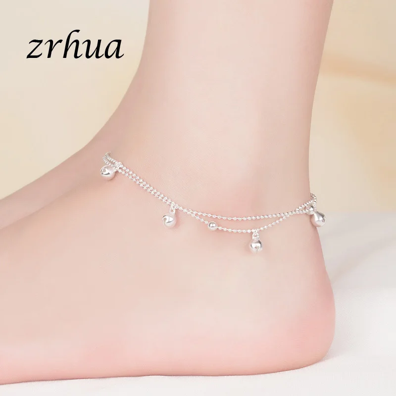 Женский браслет из серебра 925 пробы с двухслойными бусинами | Украшения и