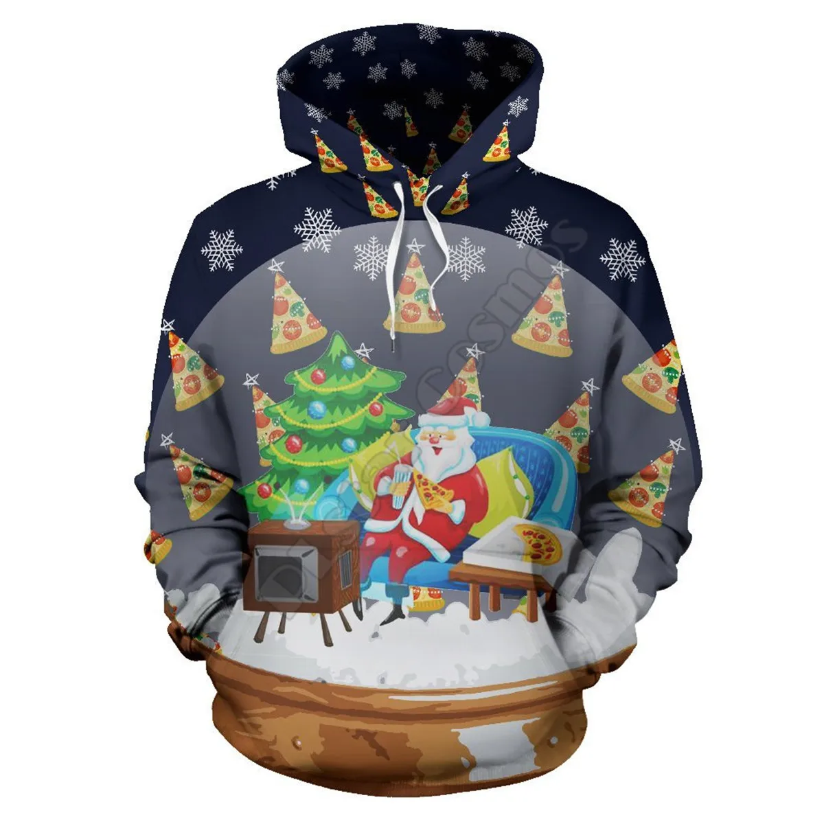 

Pizza Snow Christmas Hoodies 3D Printed Pullover Men For Women Fashion Sweatshirts Streetwear Drop Shipping