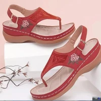 women sandals 2021 new embroidery summer shoes woman wedges shoes for heels flip flops platform women slippers