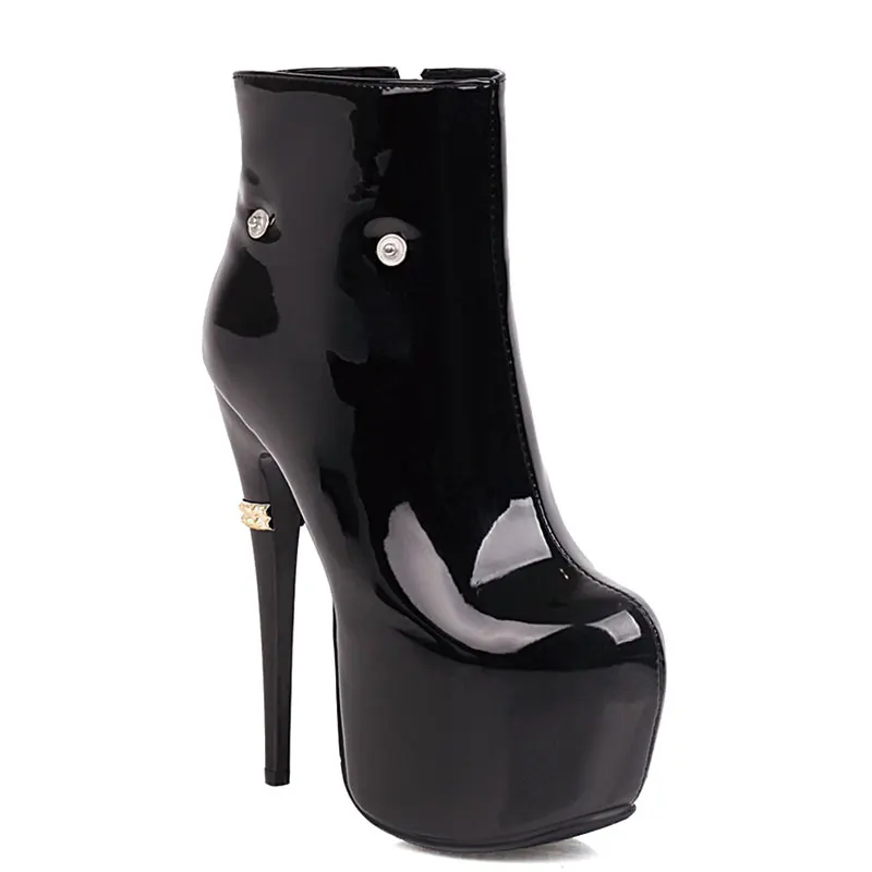 

Women Boots Mirror Platform Point Toe Punk High Thin Heels Over The Knee Long Boots Autumn Winter Zip Casual Shoes Size 33-48