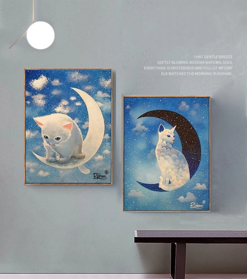 

GXMUL DIY Cross Diamond Embroidery full Diamond Animal cat star Living Room Bedroom Dining Room Decoration Painting