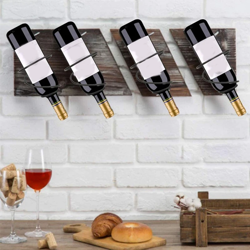 

6Pcs Wall Mounted Wine Racks - Red Wine Bottle Display Holder with Screws, for Beverages/Liquor Bottles Storage