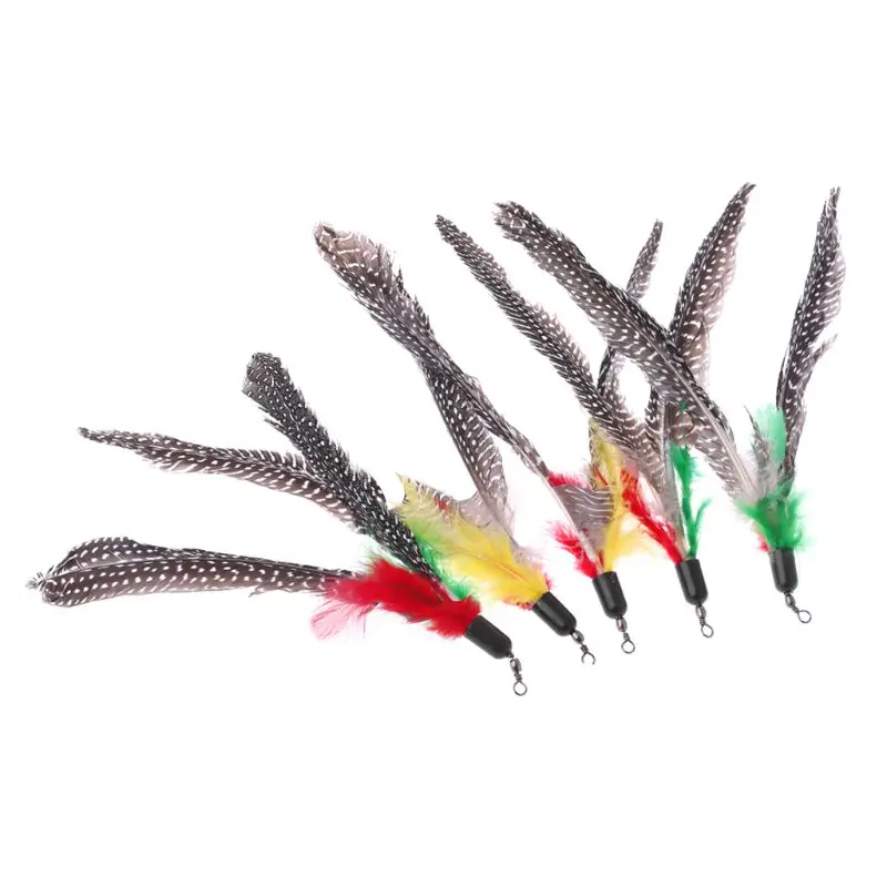5PCS Handmade Natural Feather Cat Toy Da Bird Refills Interactive Teaser Sticks | Дом и сад