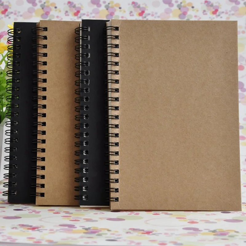 

Practical Retro Spiral Coil Sketchbook Kraft Paper Notebook Sketch Painting Diary Journal Student Note Pad Book Memo Sketch Pad