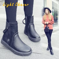 2021 new mid calf boots women autumn winter fashion lace up zipper botas mujer boots flat sports platform heel ladies shoes