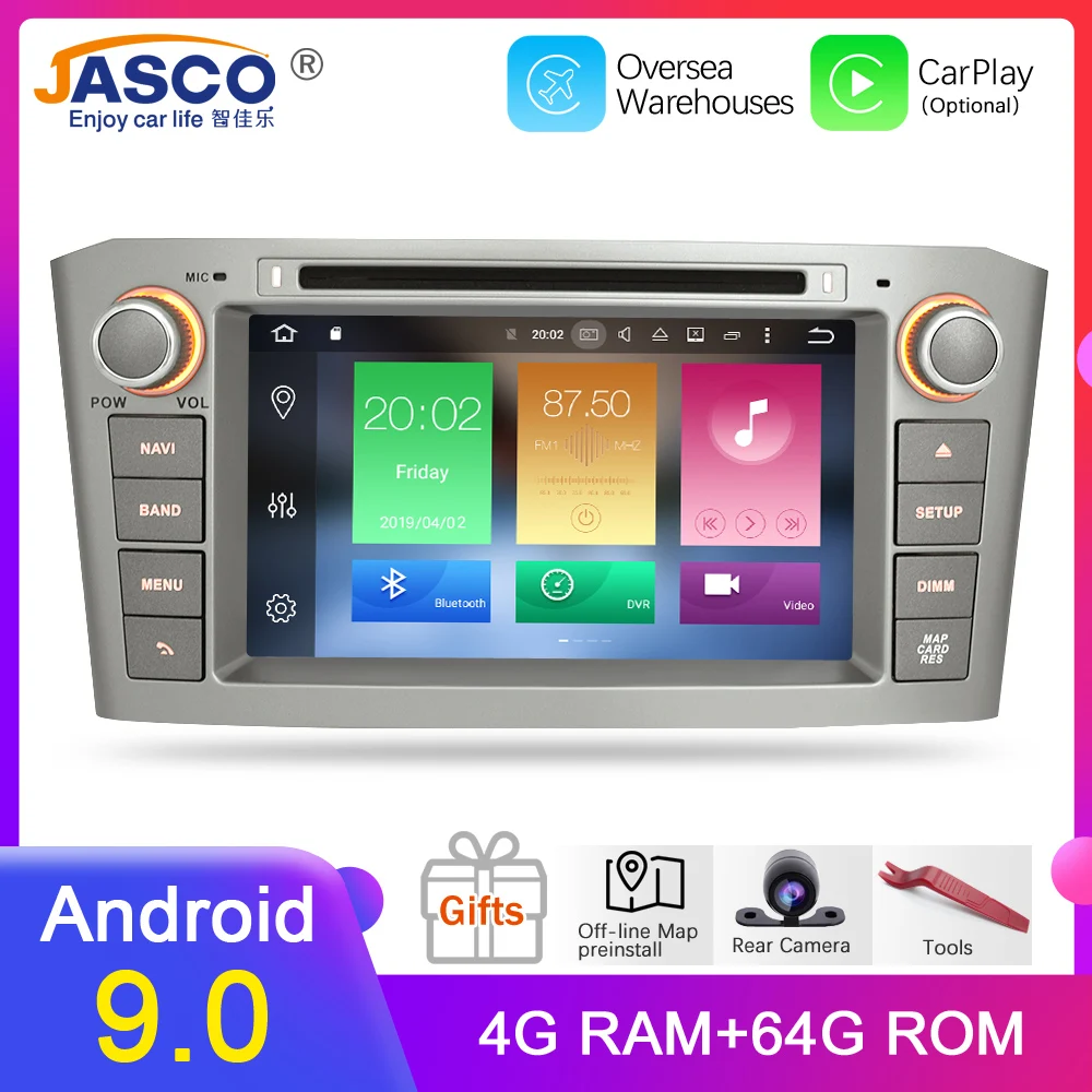 Android 9,0 9,1 ram 4G DVD стерео Мультимедиа для Toyota Avensis/T25 2003-2008 радио gps навигация видео