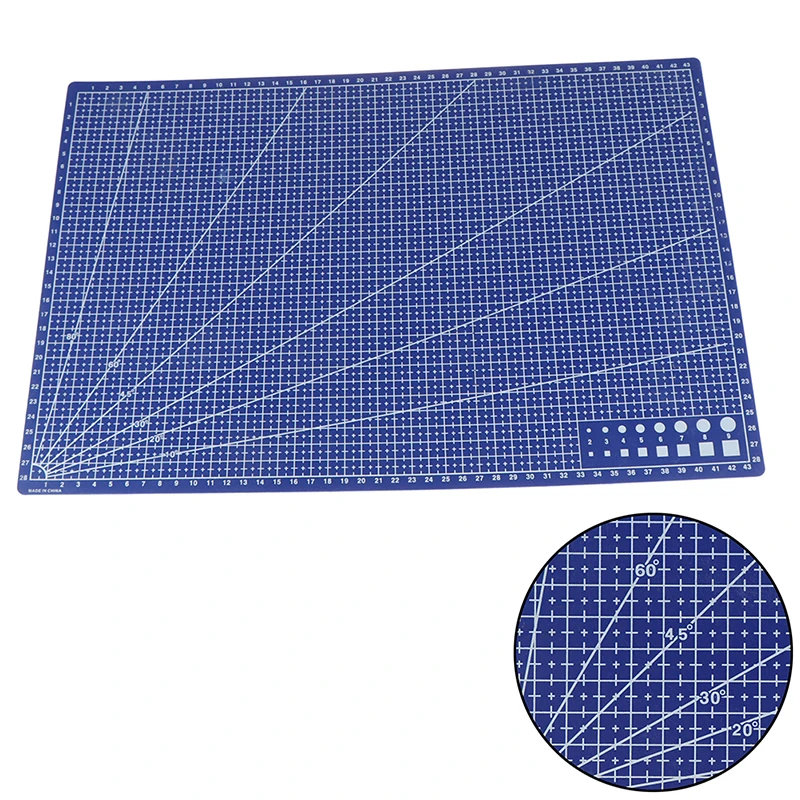 1 шт. A3 ПВХ перезаряжаемый коврик для резки сетки пластиковая разделочная доска 45