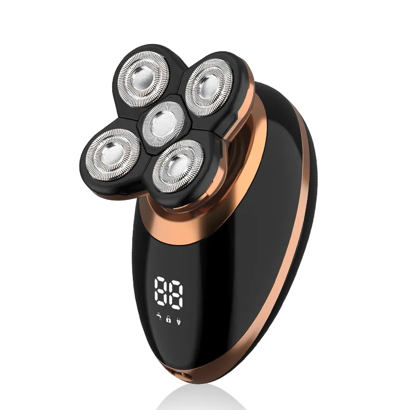

5D Men's Rechargeable Bald Head Electric Shaver Floating Heads Beard Nose Ear Hair Trimmer Razor Clipper Facial Brush