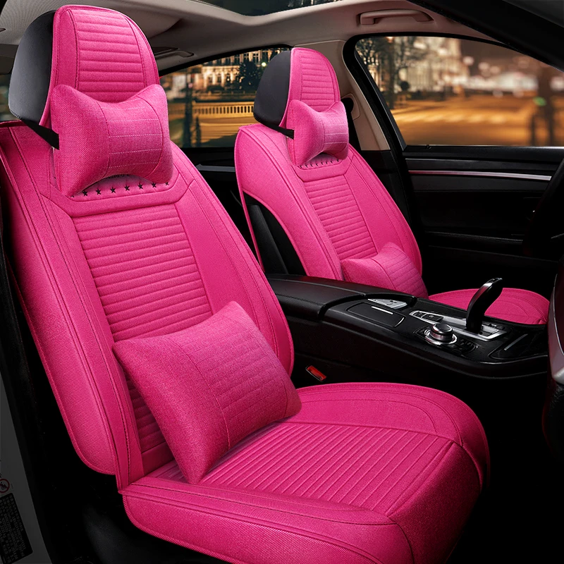 Универсальное льняное волокно чехол для автомобильного сиденья Fiat 500 pand a pnntn 124