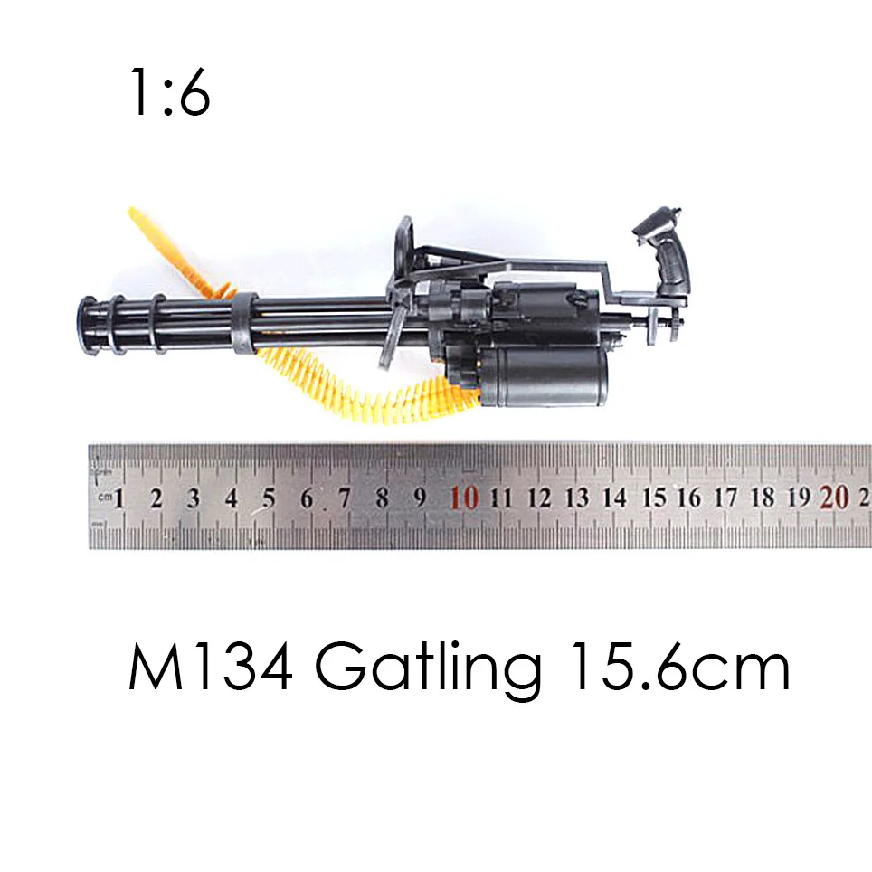 1:6 M134 Gatling Minigun 12 дюймов экшн-строка пластиковая сборка тяжелый пулемет модель 1/6 - Фото №1