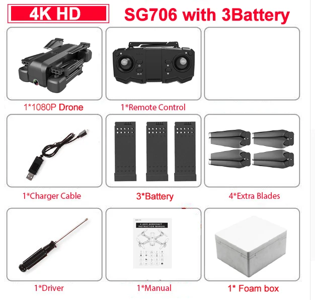 4K 3B Foambox Складной Wifi Радиоуправляемый Дрон 4K с камерой HD Dual 50X Follow Me Квадрокоптер Профессиональный Дрон долгий срок службы батареи игрушка для детей - Цвет: 4K 3B Foambox