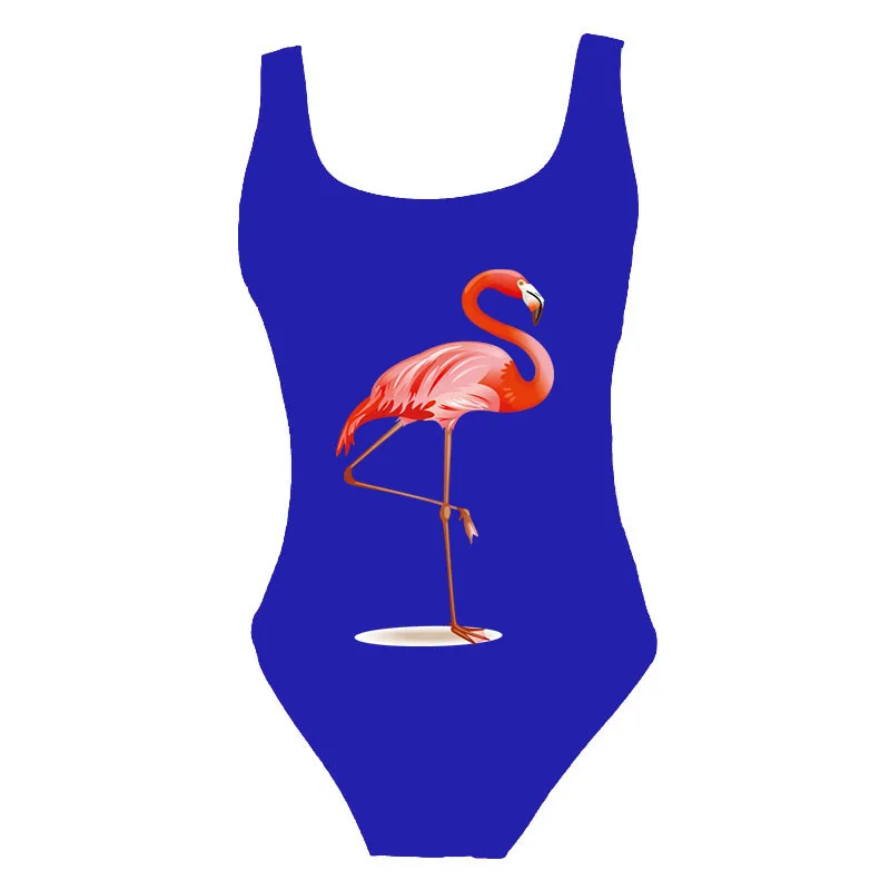 Женская одежда для плавания 2019 сексуальный цельный купальник с принтом фламинго