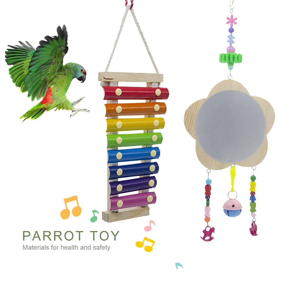 Клетка для птиц игрушки попугаев красочные качели подвесные со звуком цветущей