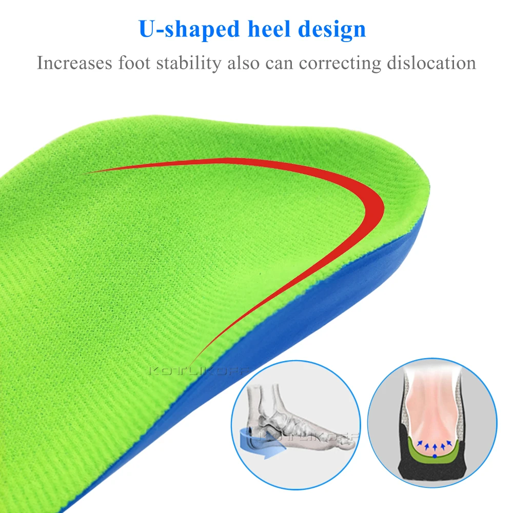 Kids Children's Orthopedic Pad Insoles For Feet Flat Foot Arch Support Orthotic Shoes Sole Correction Relieve O/X Legs Insoles