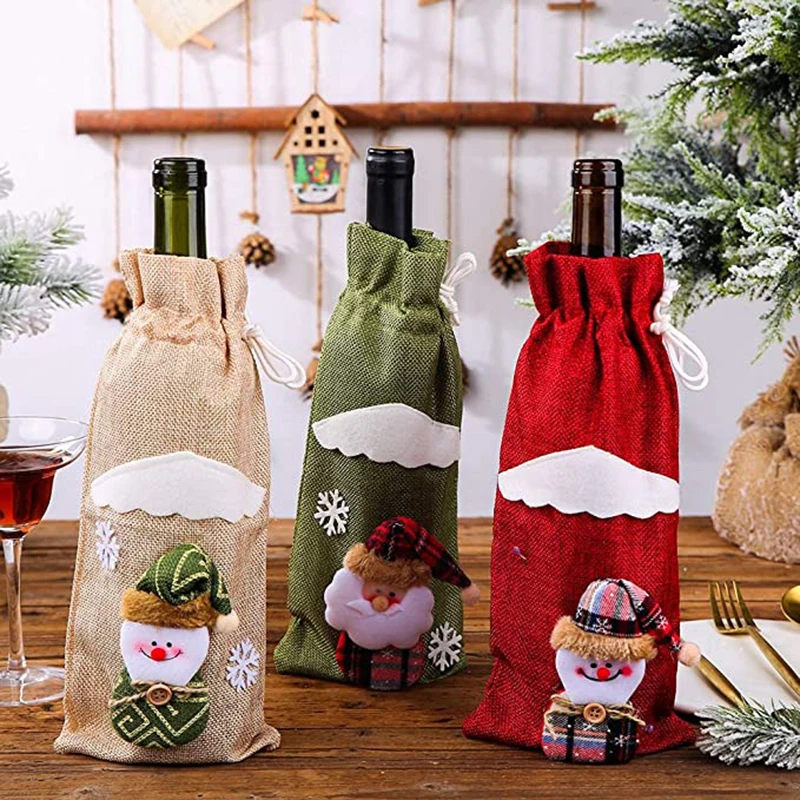 

Christmas Wine Bottle Set Santa Claus Snowflake Elk Decoration Festival Christmas Gifts Xmas Party Household Kitchen Supplies