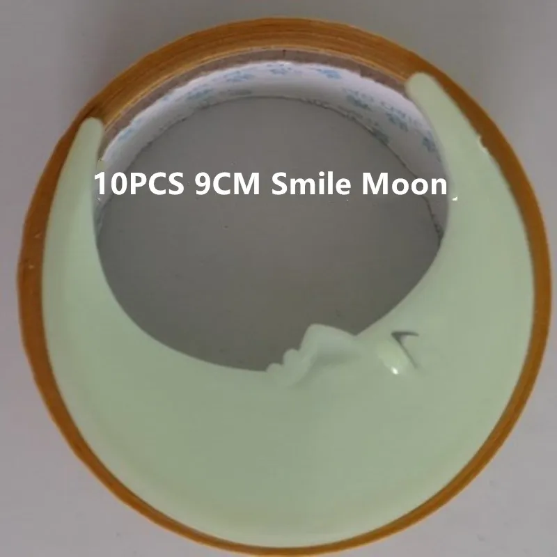 10PCS Smile Moon 100 шт. светящаяся Звезда Луна Наклейка на стену Снежинка светится в темноте наклейка для детской комнаты Рождественский Декор флуоресцентная наклейка s - Цвет: 10PCS Smile Moon