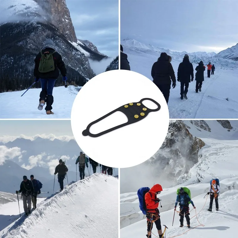 

Camping Equipment Portable Anti-Slip Shoe Cover Multi Tooth Silica Gel Outdoor Snow Ice Claw Climbing crochet