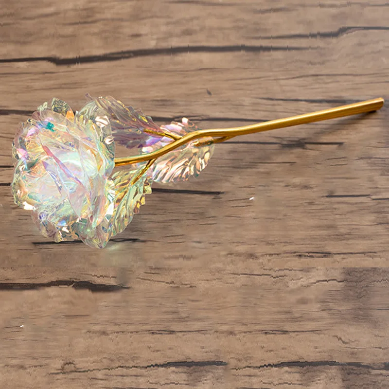 Искусственные цветы из 24-каратного золота роза с коробкой подарок на день