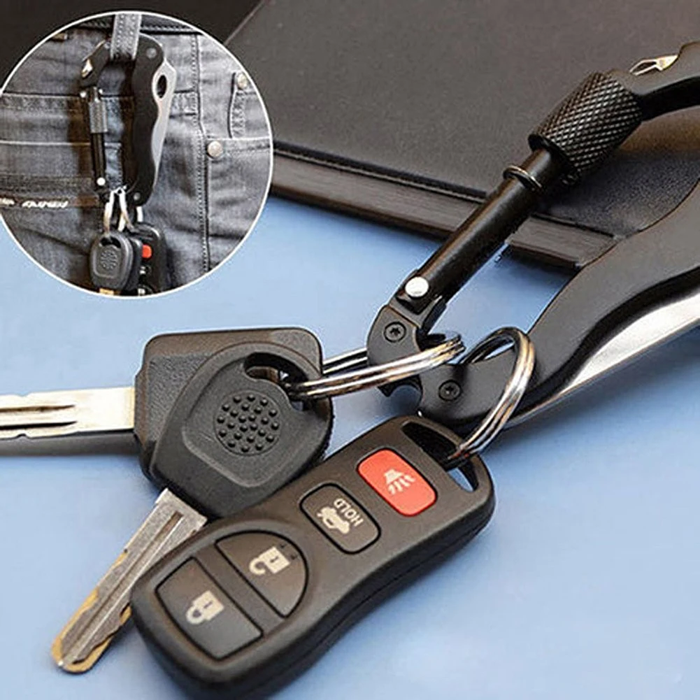 6 в 1 EDC снаряжение складной нож многофункциональная Пряжка инструмент карабин