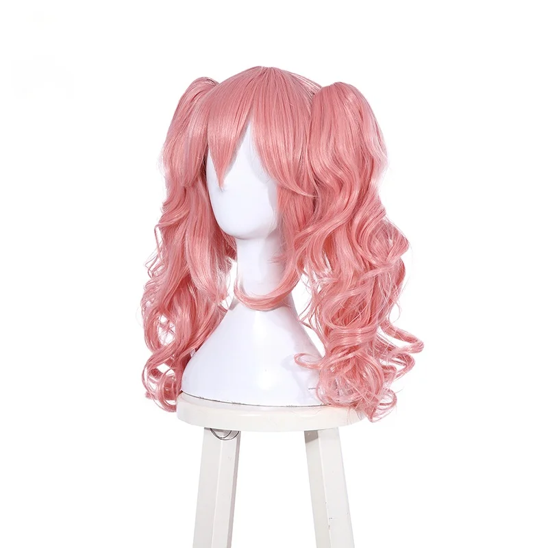 

Game FGO Cosplay Wigs Tamamo no Mae Light Pink Cosplay Headwear Synthetic Hair Cos Zombie Hairs
