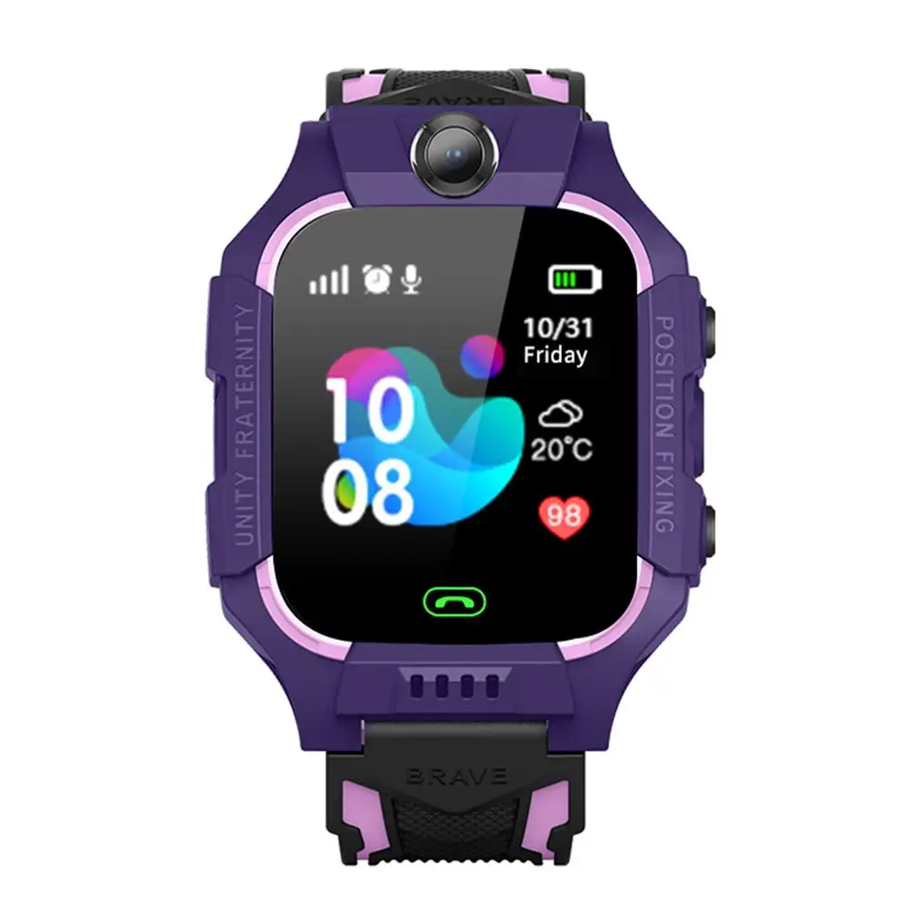 Purple Z6 детские умные часы, детские часы, gps-трекер, камера SOS, напоминание о звонках, часы для IOS, Android, браслет для детей - Цвет: Purple