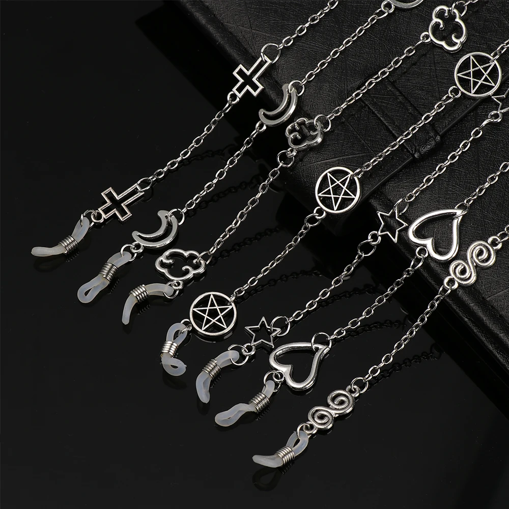 Мода лето Луна Звезда шикарные женские солнцезащитные очки цепи для чтения