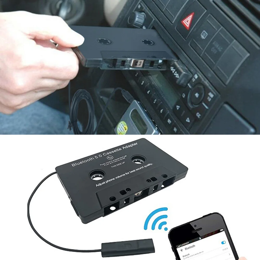 

Автомобильный Bluetooth 5,0 ленточный адаптер Aux для кассеты с микрофоном 6 ч время прослушивания музыки 168 ч в режиме ожидания адаптер кассеты сма...