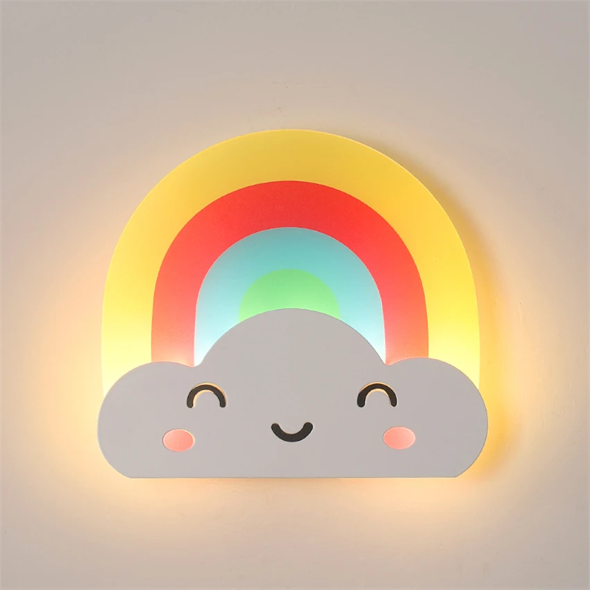 Детская комната мультфильм Радуга Настенные светильники современная спальня