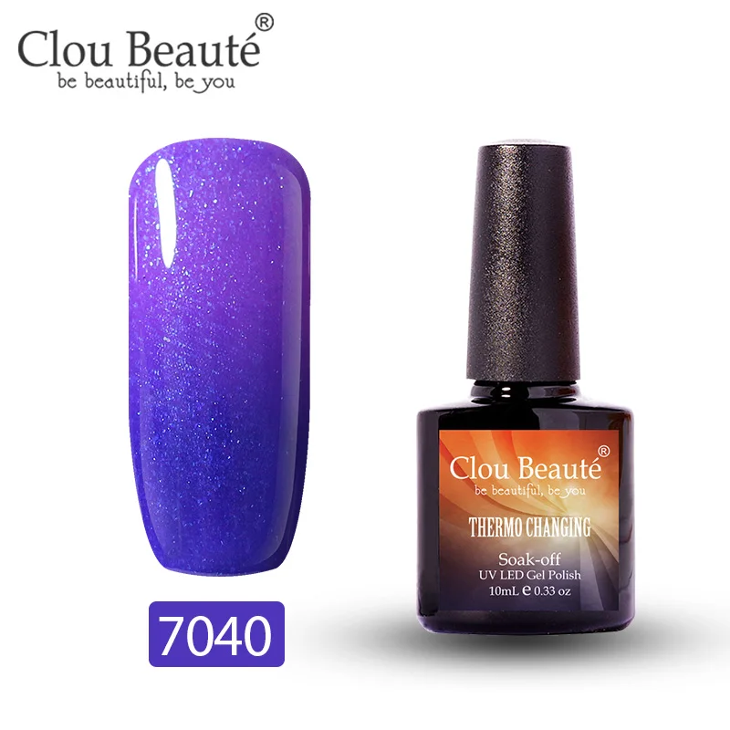 7040 Clou Beaute гель-лак, меняющий цвет в зависимости от температуры, гибридный УФ-лак для ногтей, стойкий, растворимый гель, 10 мл - Цвет: 7040