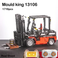 in stock mould king high tech series city engineering vehicles rc forklift mkii truck building blocks bricks lepining 13106 toys