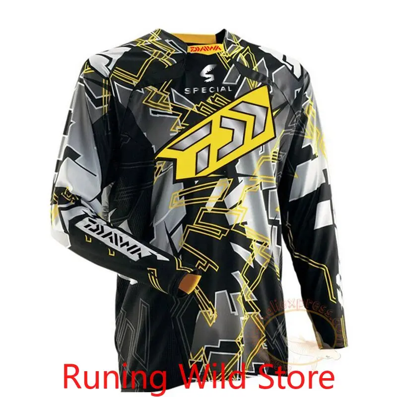 

2021 DAIWA Men Fishing Clothing Ultrathin Long Downhill DH MX RBX cycling Running Coat Summer Fishing Shirt Size XS-5XL Jacket