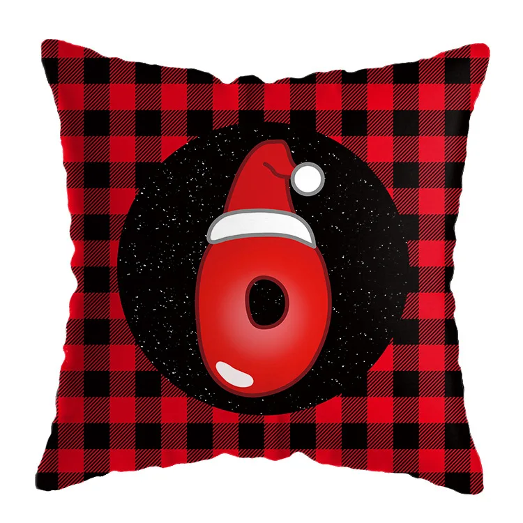 Чехол для подушки с буквенным принтом Рождественский чехол красная клетчатая