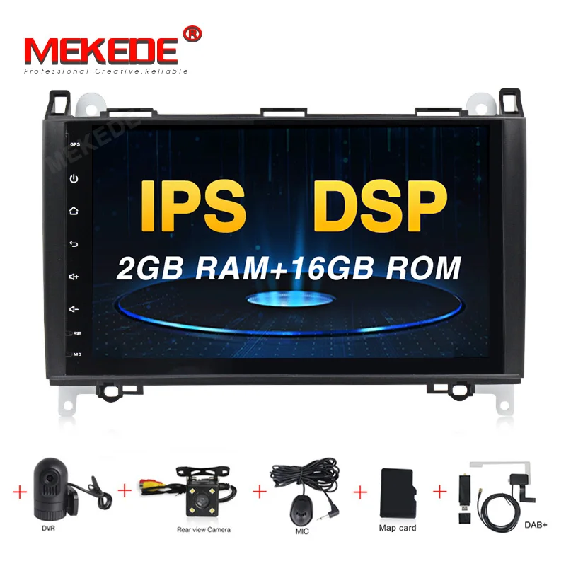 DVD CAMERA DVR DAB Ips DSP Android 9,0 4G 8 ядерный Автомобильный gps для Benz Sprinter B200 W209 W169 W245 B170 Vito W639 dvd-плеер стерео радио аудио - Цвет: DVD CAMERA DVR DAB