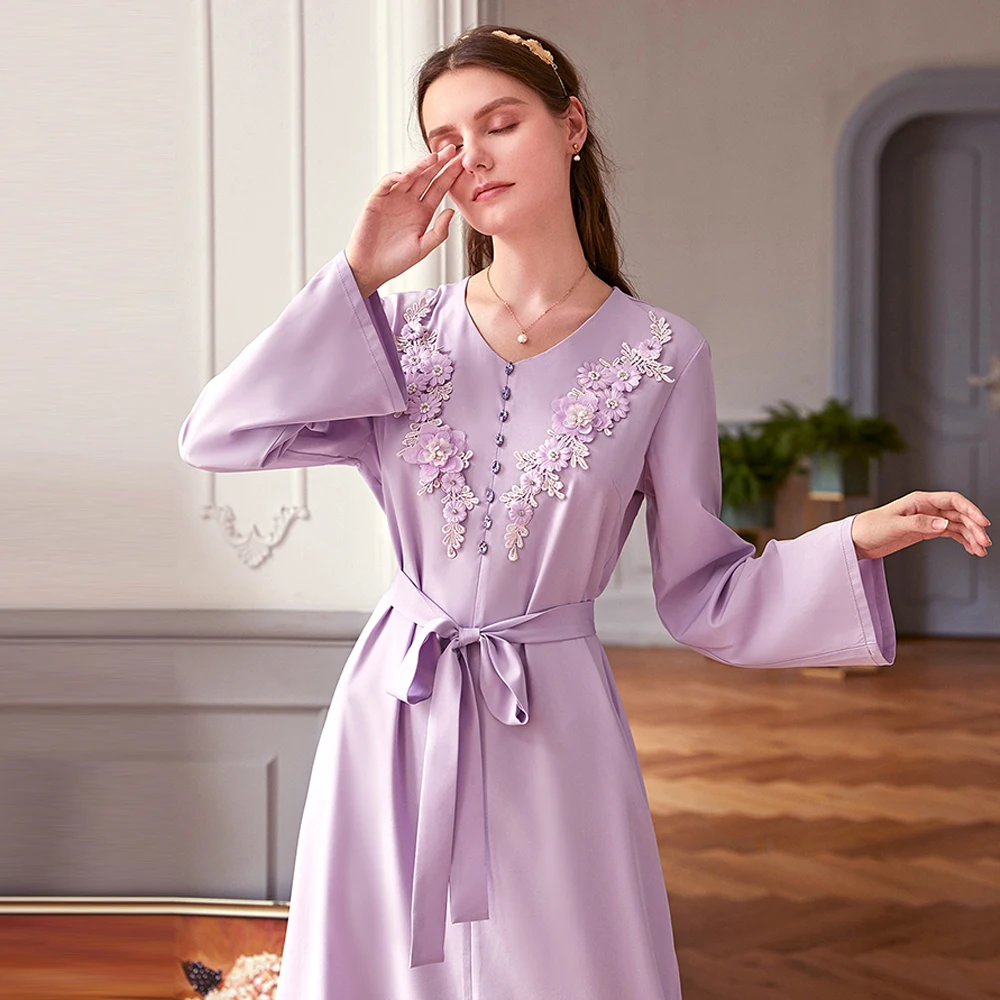 

2020 New Eid Mubarek Abaya Dubai Turkey Muslim Fashion Hijab Dress European Clothing For Women Vestidos Robe De Moda Musulman