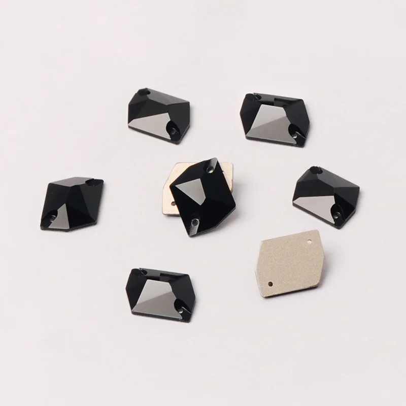 Черные пришитые стразы Космическая форма разные размеры свободные камни для