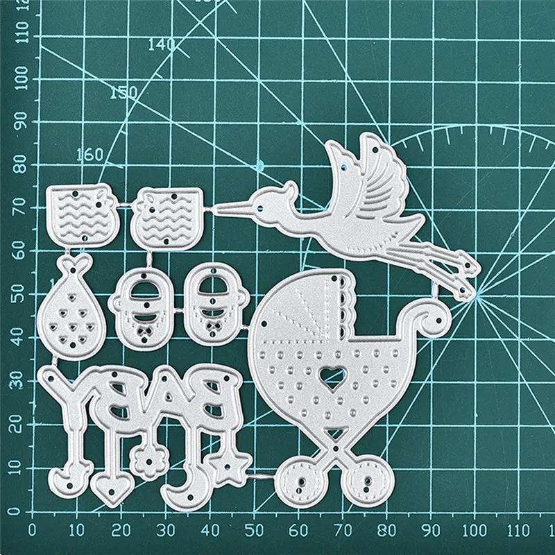 DiyArts металлические режущие штампы детская коляска с сумками и краном штампы Скрапбукинг альбом высечки тиснение трафарет Декор