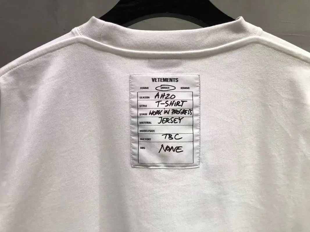 

Hip-Hop vetements t shirt birthday gift embroidery 1:1 high Quality vetements top tees men women xxxtentacion streetwear t shir
