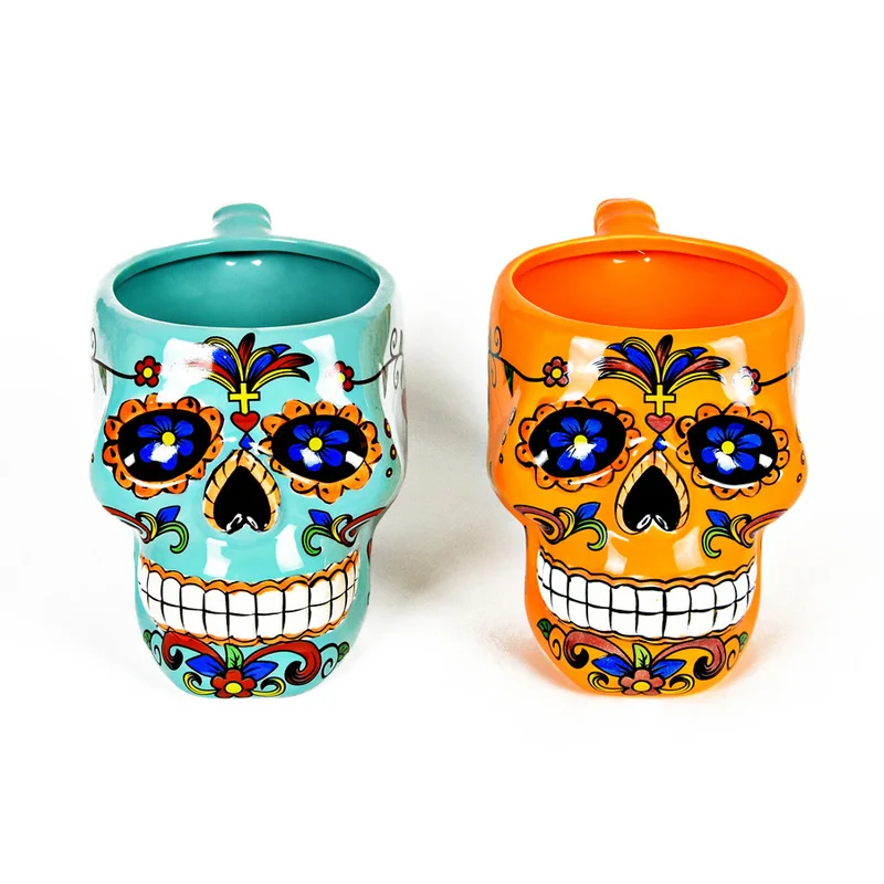 Керамическая чашка с черепом для охоты путешествий парная 800 мл креативная