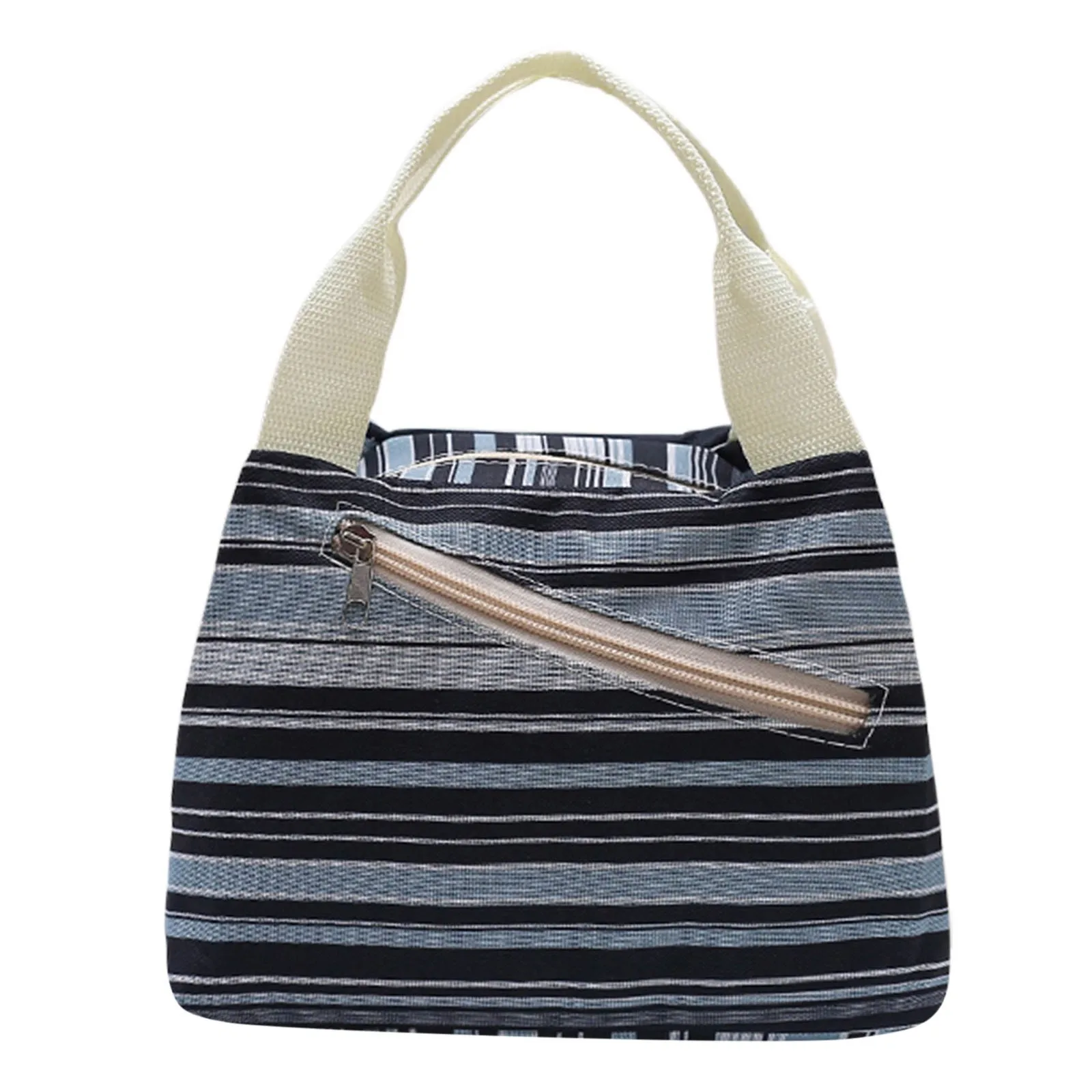 

Famous Brand Bag Sac Isotherme Repas Printed Stripes Stitching Lunch Bag Grocery Bag Insulated Lunch Box Bag Kosmetyczka Damska