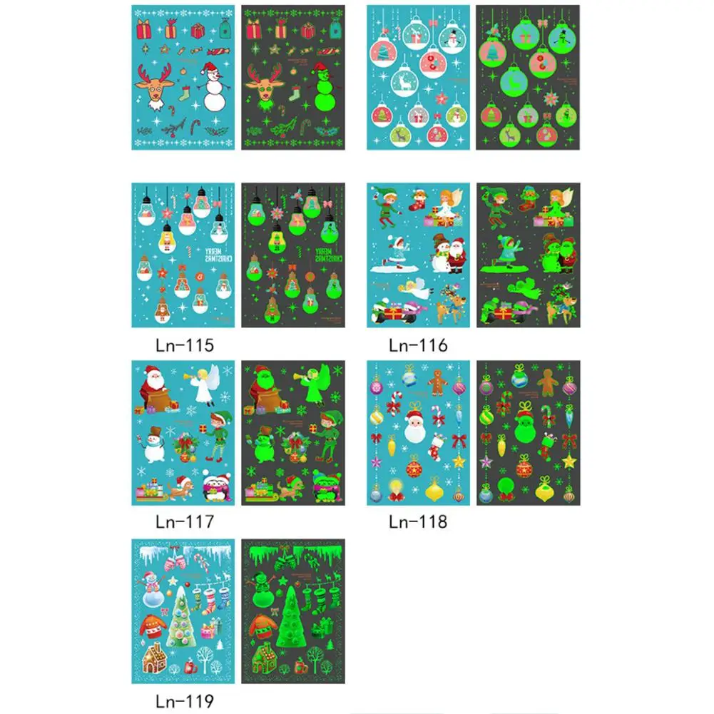 1 лист Рождественская тема светящаяся Временная водостойкая татуировка стикер